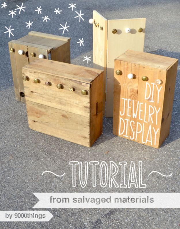 Things to Make With Crates - DIY Furniture Ideas - Cheap Home Decor Projects - DIY Salvaged Jewelry Display