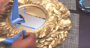 Make An Easy Decor Item With Silk Petals, Mirror, Popsicle Sticks And Gold Spray Paint!