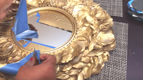 Make An Easy Decor Item With Silk Petals, Mirror, Popsicle Sticks And Gold Spray Paint! | DIY Joy Projects and Crafts Ideas