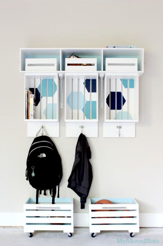 Mudroom Crate Storage