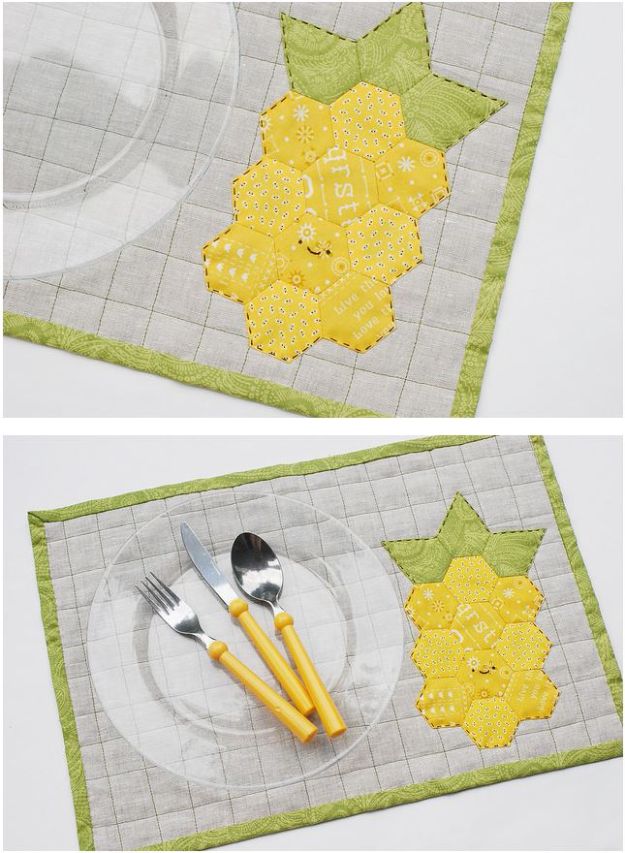 Cool Things To Sew For Summer - Pineapple Quilt Placemat - Easy Dresses, Cute Skirts, Maxi Dress, Shorts, Pants and Tops 