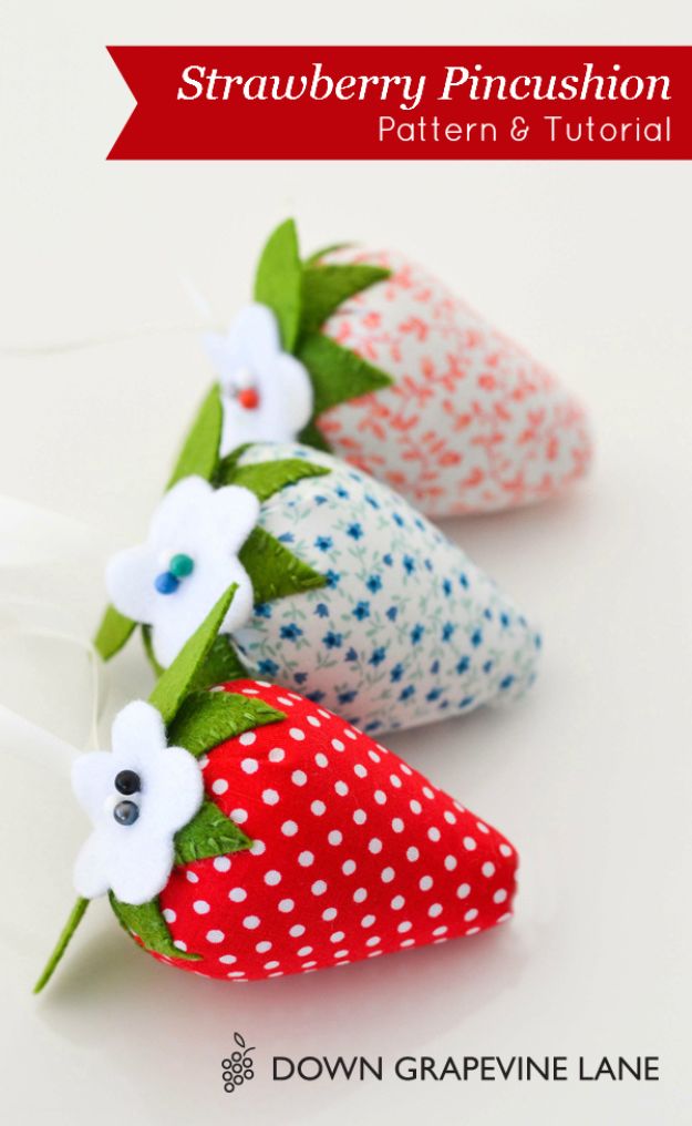 Cool Things To Sew For Summer - Strawberry Pincushion - Easy Dresses, Cute Skirts, Maxi Dress, Shorts, Pants and Tops 