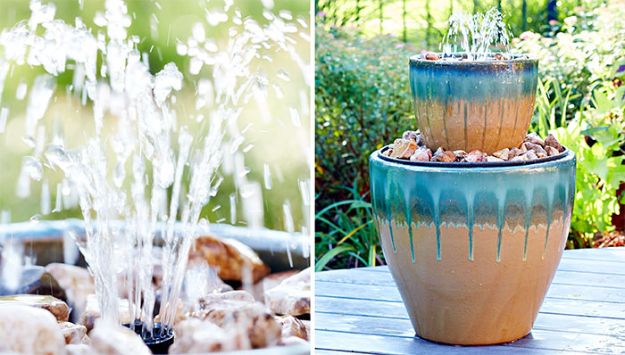 DIY Fountains - Two-Tier Patio Water Fountain - Easy Ways to Make A Fountain in the Backyard - Do It Yourself Projects for the Garden - DIY Home Improvement on a Budget - Step by Step DIY Tutorials With Instructions http://diyjoy.com/diy-fountains