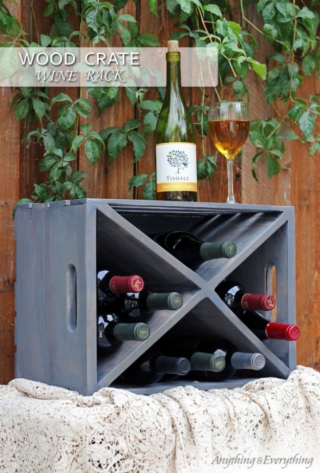 Wood Crate Wine Rack