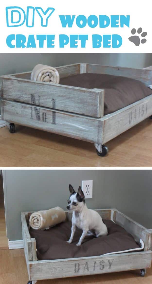 Wooden Crate Pet Bed