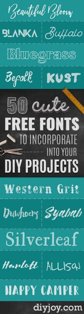 50 Free Fonts to Incorporate into Your DIY Projects