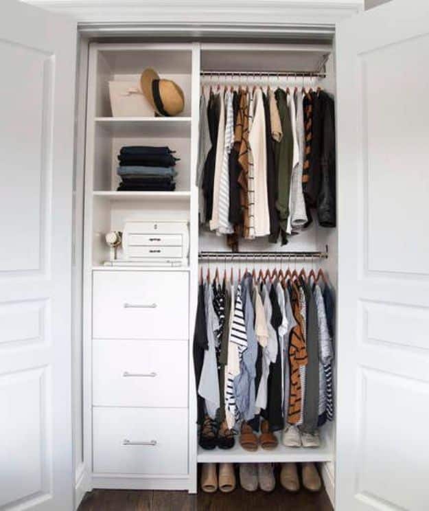 Closet Organization Ideas - Clutter Free Closet - DIY Closet Organizing Tutorials - Hacks, Tips and Tricks for Closets With Storage, Shoe Racks, Small Space Idea - Projects for Bedroom, Kids, Master, Walk in