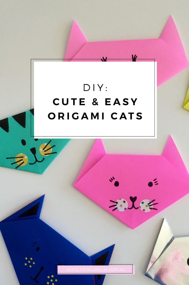 Japanese DIY Ideas and Crafts Inspired by Japan - Cute And Easy Origami Cats - Boxes, Home Decorations, Room Decor, Fashion, Jewelry Tutorials, Wall Art and Gifts