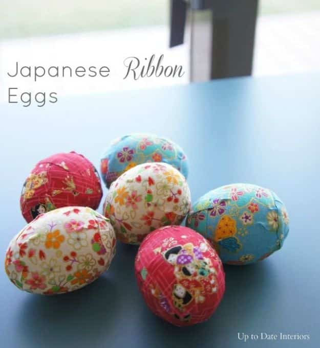 Japanese DIY Ideas and Crafts Inspired by Japan - DIY Japanese Washi Ribbon Eggs - Boxes, Home Decorations, Room Decor, Fashion, Jewelry Tutorials, Wall Art and Gifts