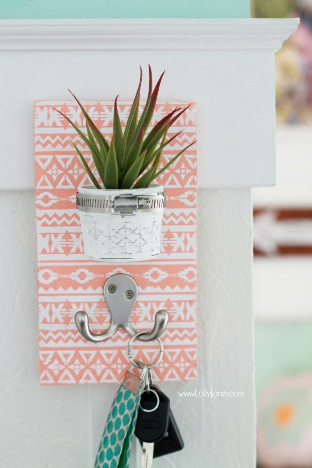 Crafts To Make and Sell - DIY Succulent Key Holder - 75 MORE Easy DIY Ideas for Cheap Things To Sell on Etsy, Online and for Craft Fairs. Make Money with crafts to sell ideas #crafts