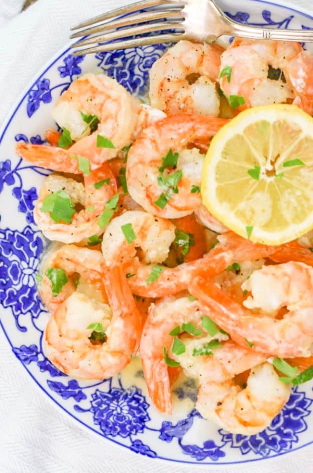 Shrimp Recipes - Garlic Butter Shrimp - Healthy, Easy Recipe Ideas for Dinner Using Shrimp - Grilled, Creamy Baked Pasta, Fried, Spicy Asian Style, Mexican, Sauteed Garlic