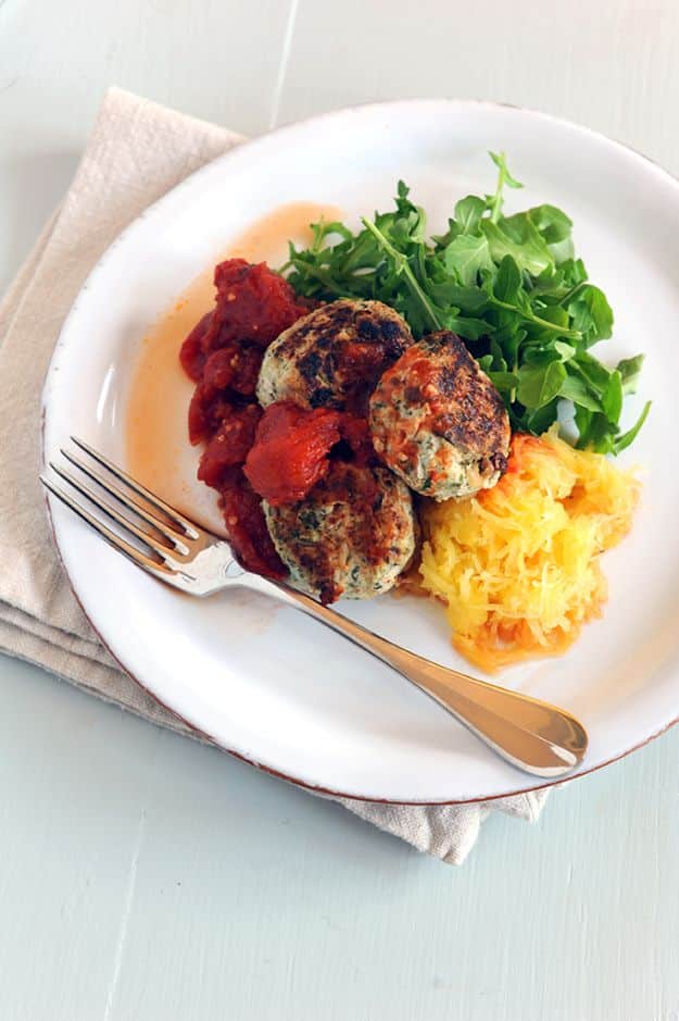 Celebrity Inspired Recipes - Gwyneth Paltrow’s Healthy Turkey Meatballs with Spaghetti Squash - Healthy Dinners, Pies, Sweets and Desserts, Cooking for Families and Holidays - Crock Pot Treats
