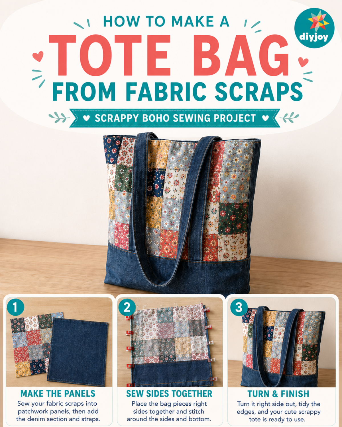 How to Make a Scrappy Denim Tote Bag
