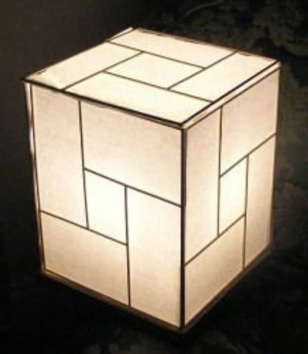 Japanese DIY Ideas and Crafts Inspired by Japan - Japanese Lamp From Recycled Materials - Boxes, Home Decorations, Room Decor, Fashion, Jewelry Tutorials, Wall Art and Gifts