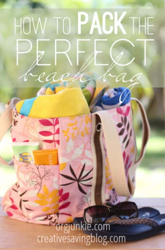 Packing Hacks for Travel - Pack The Perfect Beach Bag - How to Pack and Fold Clothes, Save Space in Suitcase - Tips and Tricks for Shoes, Makeup, Toiletries, Carry On Luggage for Trips