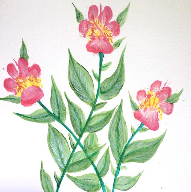 easy flower paintings