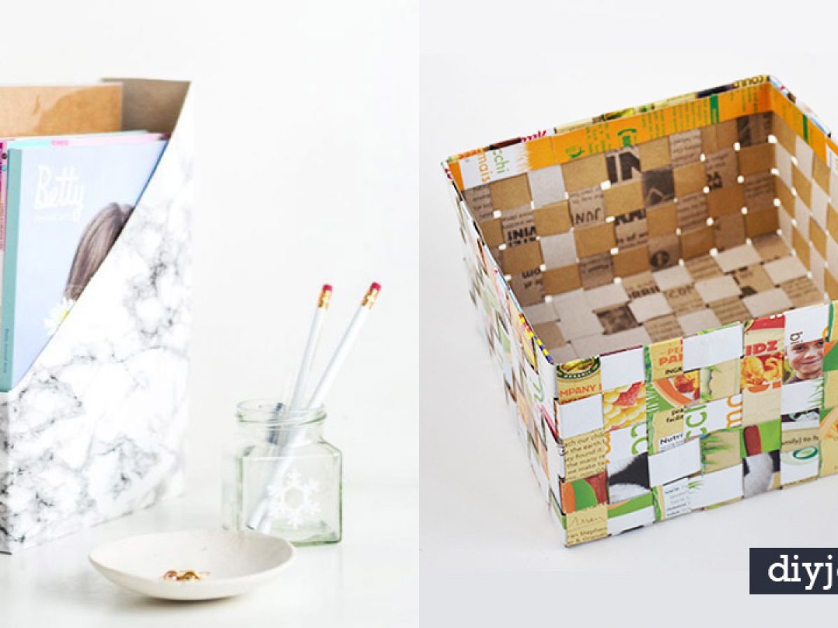 DIY Recycled Cereal Box Craft Organizer