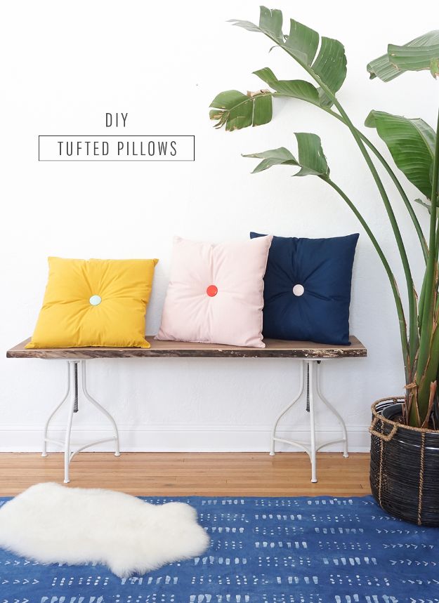 DIY Home Decor Projects for Beginners - Colorful DIY Tufted Pillows - Easy Homemade Decoration for Your House or Apartment - Creative Wall Art, Rugs, Furniture and Accessories for Kitchen - Quick and Cheap Ways to Decorate on A Budget - Farmhouse, Rustic, Modern, Boho and Minimalist Style With Step by Step Tutorials #diy