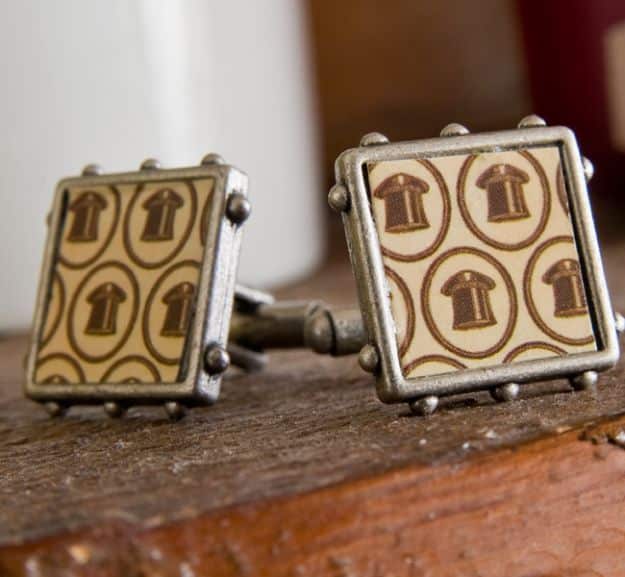 DIY Gifts for Men - Cuff Links - Homemade Gift Ideas for Guys - | Pinterest Crafts to Make For Guys | | DIY Stocking Stuffer Idea for Men | DYI Crafts Men Love to Get for Holidays, Birthday, Anniversary and Valentine’s Day