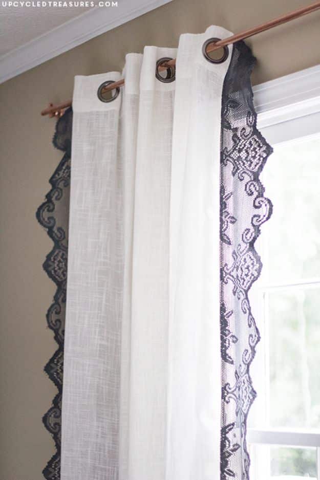 DIY Boho Decor Ideas - DIY Boho Lace Curtains - DIY Bedroom Ideas - Cheap Hippie Crafts and Bohemian Wall Art - Easy Upcycling Projects for Living Room, Bathroom, Kitchen #boho #diy #diydecor