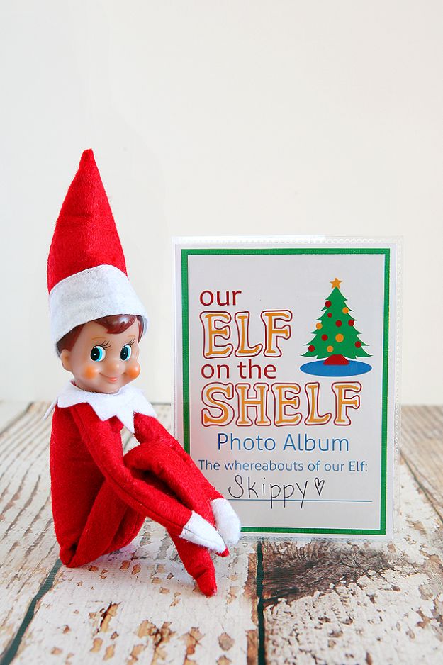 DIY Photo Albums - DIY Elf On The Shelf Photo Album - Easy DIY Christmas Gifts for Grandparents, Friends, Him or Her, Mom and Dad - Creative Ideas for Making Wall Art and Home Decor With Photos