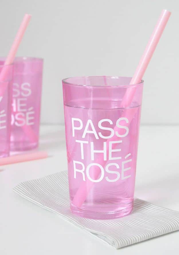 DIY Glassware - DIY Rose-Tinted Glassware - Cool Bar and Drink Glasses You Can Make and Decorate for Creative and Unique Serving Glass Ideas - Mugs, Cups, Decanters, Pitchers and Glass Ware Projects - Paint, Etch, Etching Tutorials, Dotted, Sharpie Art and Dishwasher Safe Decorating Tips - Easy DIY Gift Ideas for Him and Her - Handmade Home Decor DIY 