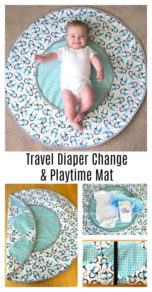 DIY Sewing Projects for the Home - DIY Travel Diaper Changing Pad & Playtime Mat - Easy DIY Christmas Gifts and Ideas for Making Kitchen, Bedroom and Bathroom Decor - Free Step by Step Tutorial to Sew