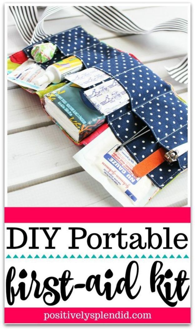 DIY Sewing Projects for the Home - First Aid Supply Roll - Easy DIY Christmas Gifts and Ideas for Making Kitchen, Bedroom and Bathroom Decor - Free Step by Step Tutorial to Sew