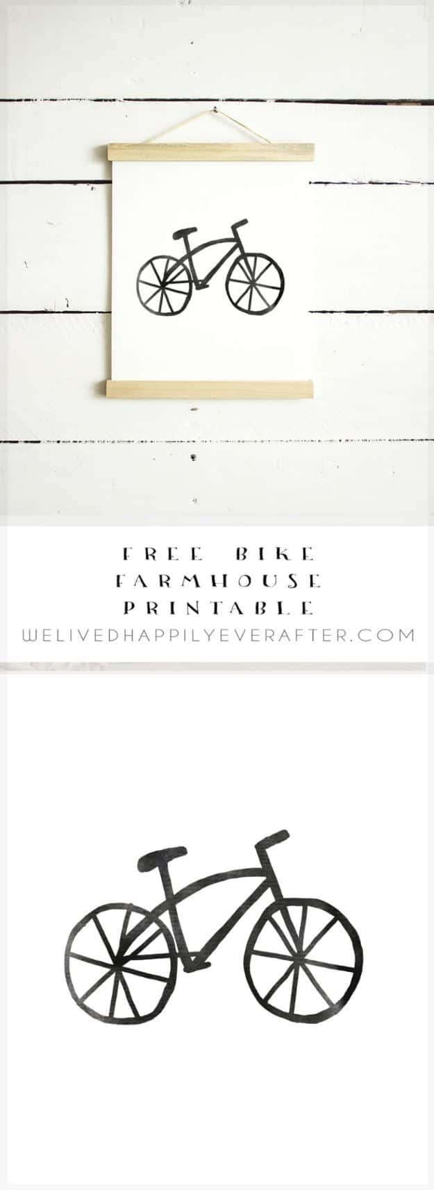Free Printables For Your Walls - Free Bike Farmhouse Printable - Easy Canvas Ideas With Free Downloadable Artwork and Quote Sayings - Best Free Prints for Wall Art and Picture to Print for Home and Bedroom Decor - Signs for the Home, Organization, Office - Quotes for Bedroom and Kitchens, Vintage Bathroom Pictures - Downloadable Printable for Kids - DIY and Crafts by DIY JOY #wallart #freeprintables #diyideas #diyart #walldecor #diyhomedecor #freeprintables