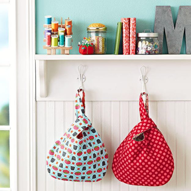 DIY Sewing Projects for the Home - Grab Bags - Easy DIY Christmas Gifts and Ideas for Making Kitchen, Bedroom and Bathroom Decor - Free Step by Step Tutorial to Sew