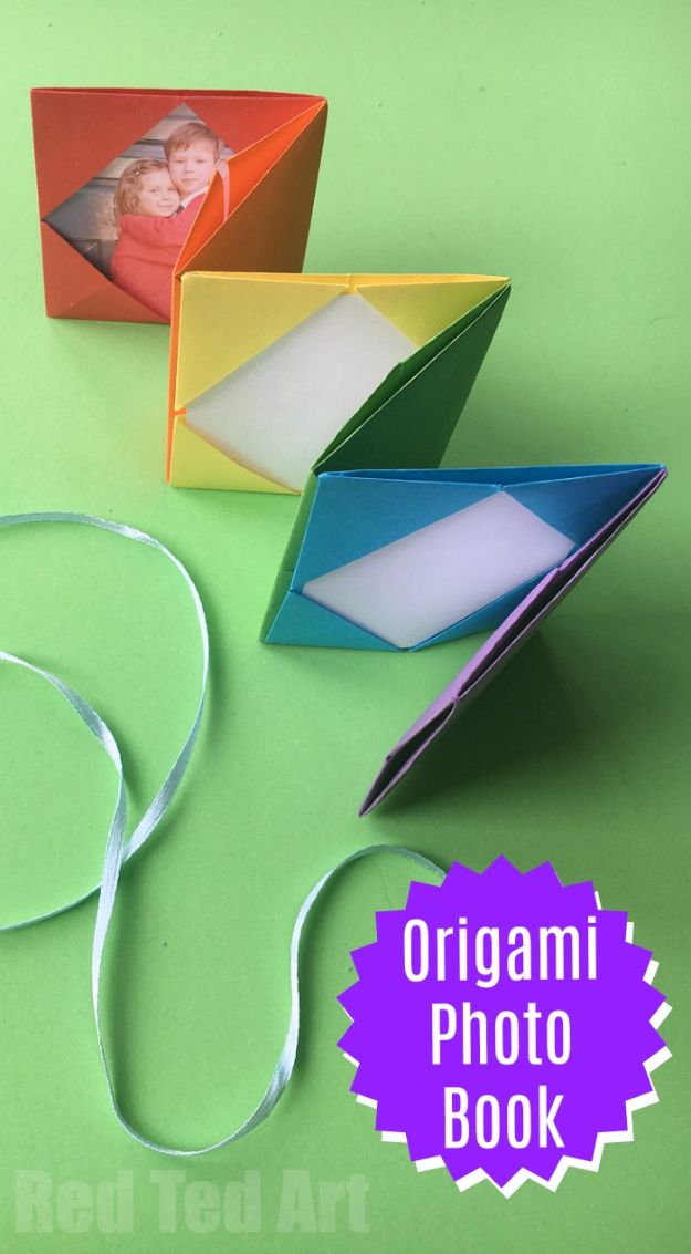 DIY Photo Albums -Mini Origami Photo Album - Easy DIY Christmas Gifts for Grandparents, Friends, Him or Her, Mom and Dad - Creative Ideas for Making Wall Art and Home Decor With Photos