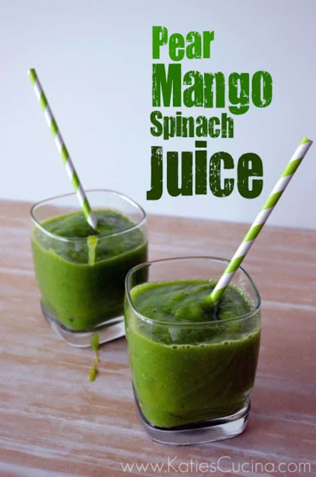 DIY Juice Recipes for Health, Detox and Energy - Pear, Mango, Spinach Juice - Juicing for Beginners With Fruit and Vegetables - Recipe Ideas and Mixes for Juices That Promote Weightloss, Help With Inflammation, For Cancer, For Skin, Cleanse and for Fat Burning - Try These for Kids, for Breakfast, Lunch and Post Workout 