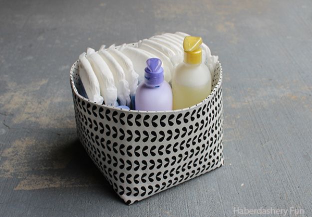 DIY Sewing Projects for the Home - Reversible Fabric Storage Bin - Easy DIY Christmas Gifts and Ideas for Making Kitchen, Bedroom and Bathroom Decor - Free Step by Step Tutorial to Sew