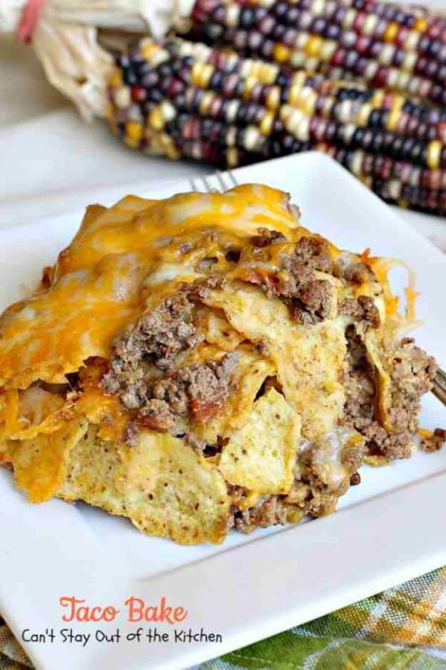 Best Recipes With Ground Beef - Taco Bake - Easy Dinners and Ground Beef Recipe Ideas - Quick Lunch Salads, Casseroles, Tacos, One Skillet Meals - Healthy Crockpot Foods With Hamburger Meat - Mexican Casserole, Instant Pot Carne Molida, Low Carb and Keto Diet - Rice, Pasta, Potatoes and Crescent Rolls 