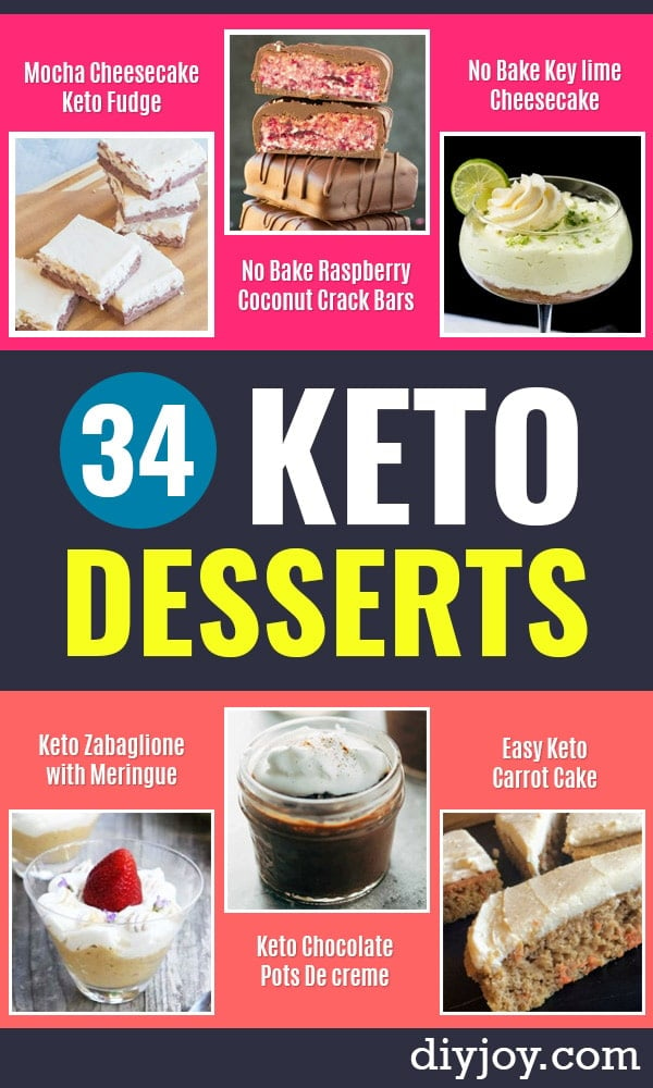 Keto Dessert Recipes - Easy Ketogenic Diet Dessert Recipes and Recipe Ideas - Shakes, Cakes In A Mug, Low Carb Brownies, Gluten Free Cookies #keto #ketorecipes #desserts