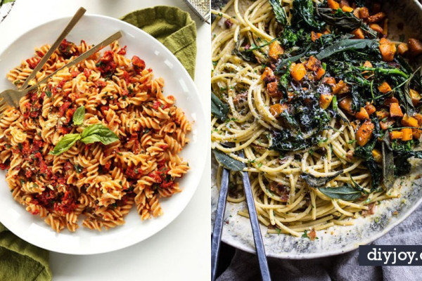 Best Pasta Recipes - Easy Pasta Recipe Ideas for Dinner, Lunch and Party Foods - Healthy and Easy Pastas With Shrimp, Beef, Chicken, Sausage, Tomato and Vegetarian - Creamy Alfredo, Marinara Red Sauce - Homemade Sauces and One Pot Meals for Quick Prep - Penne, Fettucini, Spaghetti, Ziti and Angel Hair