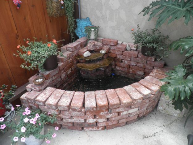 DIY Ideas With Bricks - Brick Waterfall - Home Decor and Creative Do It Yourself Projects to Make With Bricks - Ideas for Patio, Walkway, Fireplace, Firepit, Mantle, Grill and Art - Inexpensive Decoration Tutorials With Step By Step Instruction for Brick DIY #diy #homeimprovement