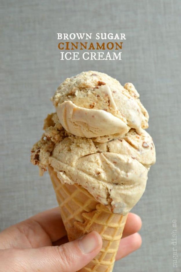 Homemade Ice Cream Recipes - Brown Sugar Cinnamon Ice Cream- How To Make Homemade Ice Cream At Home - Recipe Ideas for Making Vanilla, Chocolate, Strawberry, Caramel Ice Creams - Step by Step Tutorials for Easy Mixes and Dairy Free Options - Cuisinart and Ice Cream Machine, No Churn, Mix in A Bag and Mason Jar - Healthy and Keto Diet Friendly #recipes #icecream