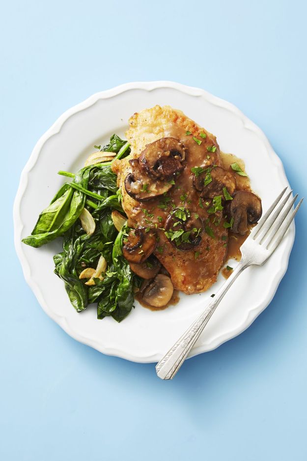 Easy Healthy Chicken Recipes - Chicken Marsala - Lunch and Dinner Ideas, Party Foods and Casseroles, Idea for the Grill and Salads- Chicken Breast, Baked, Roastedf and Grilled Chicken #recipes #healthy #chicken