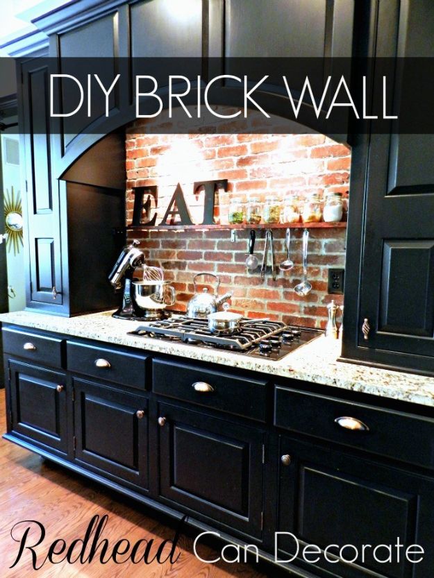 DIY Ideas With Bricks - DIY Brick Wall - Home Decor and Creative Do It Yourself Projects to Make With Bricks - Ideas for Patio, Walkway, Fireplace, Firepit, Mantle, Grill and Art - Inexpensive Decoration Tutorials With Step By Step Instruction for Brick DIY #diy #homeimprovement