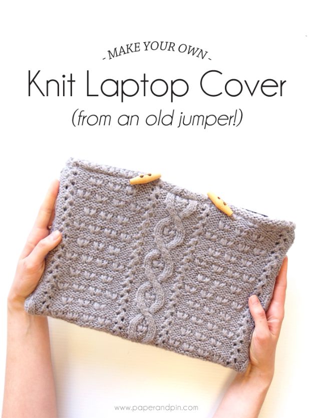 Cheap DIY Gift Ideas - DIY Knit Laptop Cover - List of Handmade Gifts on A Budget and Inexpensive Christmas Presents - Do It Yourself Gift Idea for Family and Friends, Mom and Dad, For Guys and Women, Boyfriend, Girlfriend, BFF, Kids and Teens - Dollar Store and Dollar Tree Crafts, Home Decor, Room Accessories and Fun Things to Make At Home #diygifts #christmas #giftideas #diy