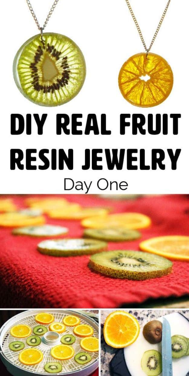 DIY Resin Casting Crafts - DIY Resin Fruit Jewelry - Homemade Resin and Epoxy Craft Projects and Ideas - How to Make Resin Jewelry - Use Silicon Molds to Make Paper Weights, Creative Christmas Ornaments and Crafts to Make and Sell - Flowers, Pictures, Clocks, Tabletop, Inspiration for Handmade Jewelry and Items to Sell on Etsy #crafts