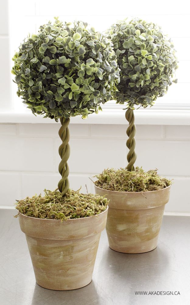 Dollar Tree Crafts - DIY Topiary Trees from Dollar Store - DIY Ideas and Crafts Projects From Dollar Tree Stores - Easy Organizing Project Tutorials and Home Decorations- Cheap Crafts to Make and Sell #dollarstore #dollartree #dollarstorecrafts #cheapcrafts #crafts #diy #diyideas