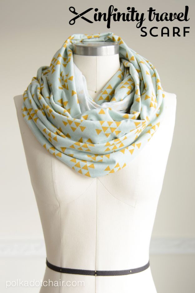 Cheap DIY Gift Ideas - DIY Travel Infinity Scarf - List of Handmade Gifts on A Budget and Inexpensive Christmas Presents - Do It Yourself Gift Idea for Family and Friends, Mom and Dad, For Guys and Women, Boyfriend, Girlfriend, BFF, Kids and Teens - Dollar Store and Dollar Tree Crafts, Home Decor, Room Accessories and Fun Things to Make At Home #diygifts #christmas #giftideas #diy