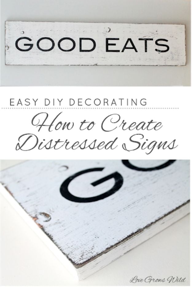 Cheap DIY Gift Ideas - Distressed Signs - List of Handmade Gifts on A Budget and Inexpensive Christmas Presents - Do It Yourself Gift Idea for Family and Friends, Mom and Dad, For Guys and Women, Boyfriend, Girlfriend, BFF, Kids and Teens - Dollar Store and Dollar Tree Crafts, Home Decor, Room Accessories and Fun Things to Make At Home #diygifts #christmas #giftideas #diy