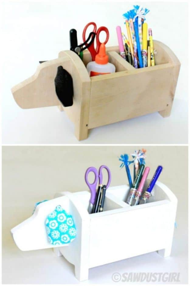 Cheap DIY Gift Ideas - Dog Shaped Storage Caddy - List of Handmade Gifts on A Budget and Inexpensive Christmas Presents - Do It Yourself Gift Idea for Family and Friends, Mom and Dad, For Guys and Women, Boyfriend, Girlfriend, BFF, Kids and Teens - Dollar Store and Dollar Tree Crafts, Home Decor, Room Accessories and Fun Things to Make At Home #diygifts #christmas #giftideas #diy