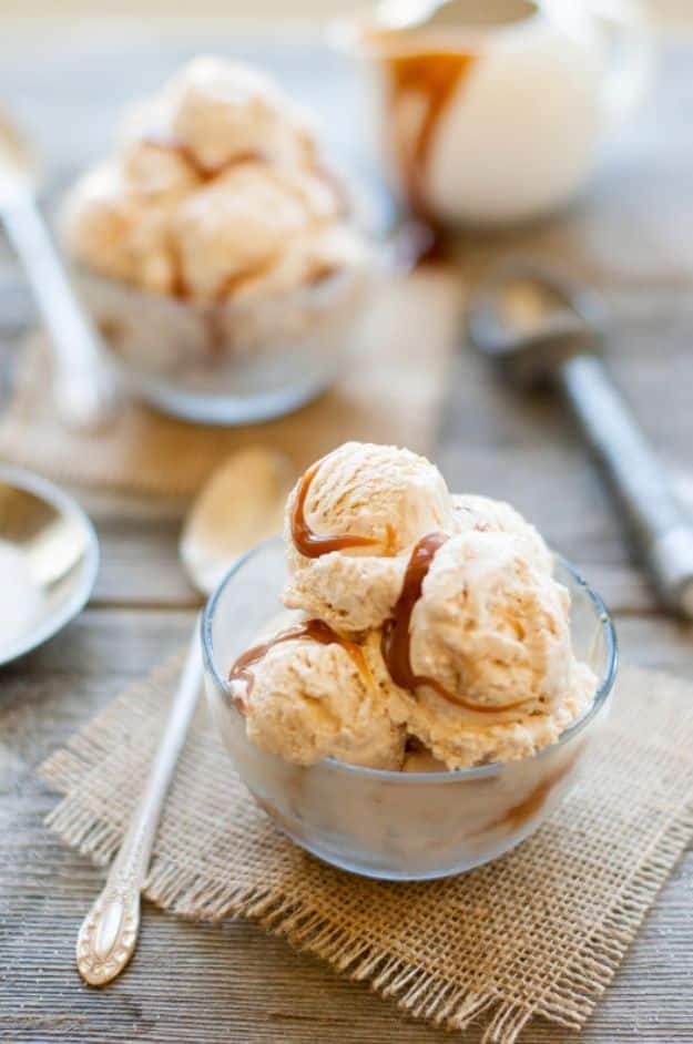 Homemade Ice Cream Recipes - Homemade Salted Caramel Ice Cream - How To Make Homemade Ice Cream At Home - Recipe Ideas for Making Vanilla, Chocolate, Strawberry, Caramel Ice Creams - Step by Step Tutorials for Easy Mixes and Dairy Free Options - Cuisinart and Ice Cream Machine, No Churn, Mix in A Bag and Mason Jar -