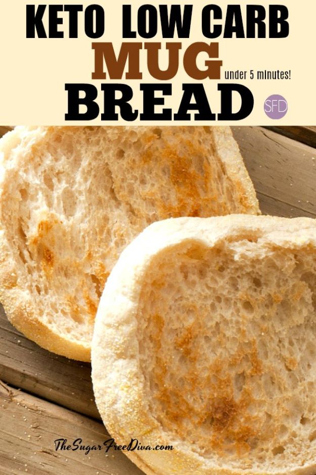 Keto Snacks - Keto Low Carb Mug Bread – Keto Friendly - Keto Snack Recipes and Easy Low Carb Foods for the Ketogenic Diet On the Go #keto #ketodiet #ketorecipes