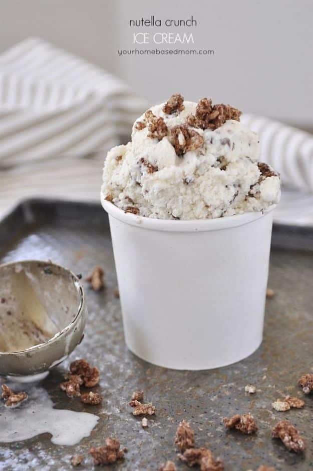 Homemade Ice Cream Recipes - Nutella Ice Cream - How To Make Homemade Ice Cream At Home - Recipe Ideas for Making Vanilla, Chocolate, Strawberry, Caramel Ice Creams - Step by Step Tutorials for Easy Mixes and Dairy Free Options - Cuisinart and Ice Cream Machine, No Churn, Mix in A Bag and Mason Jar - Healthy and Keto Diet Friendly #recipes #icecream