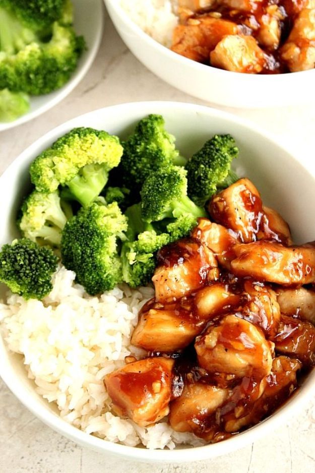  Easy Dinner Recipes - Quick Teriyaki Chicken Rice Bowls - Quick and Simple Dinner Recipe Ideas for Weeknight and Last Minute Supper - Chicken, Ground Beef, Fish, Pasta, Healthy Salads, Low Fat and Vegetarian Dishes #easyrecipes #dinnerideas #recipes